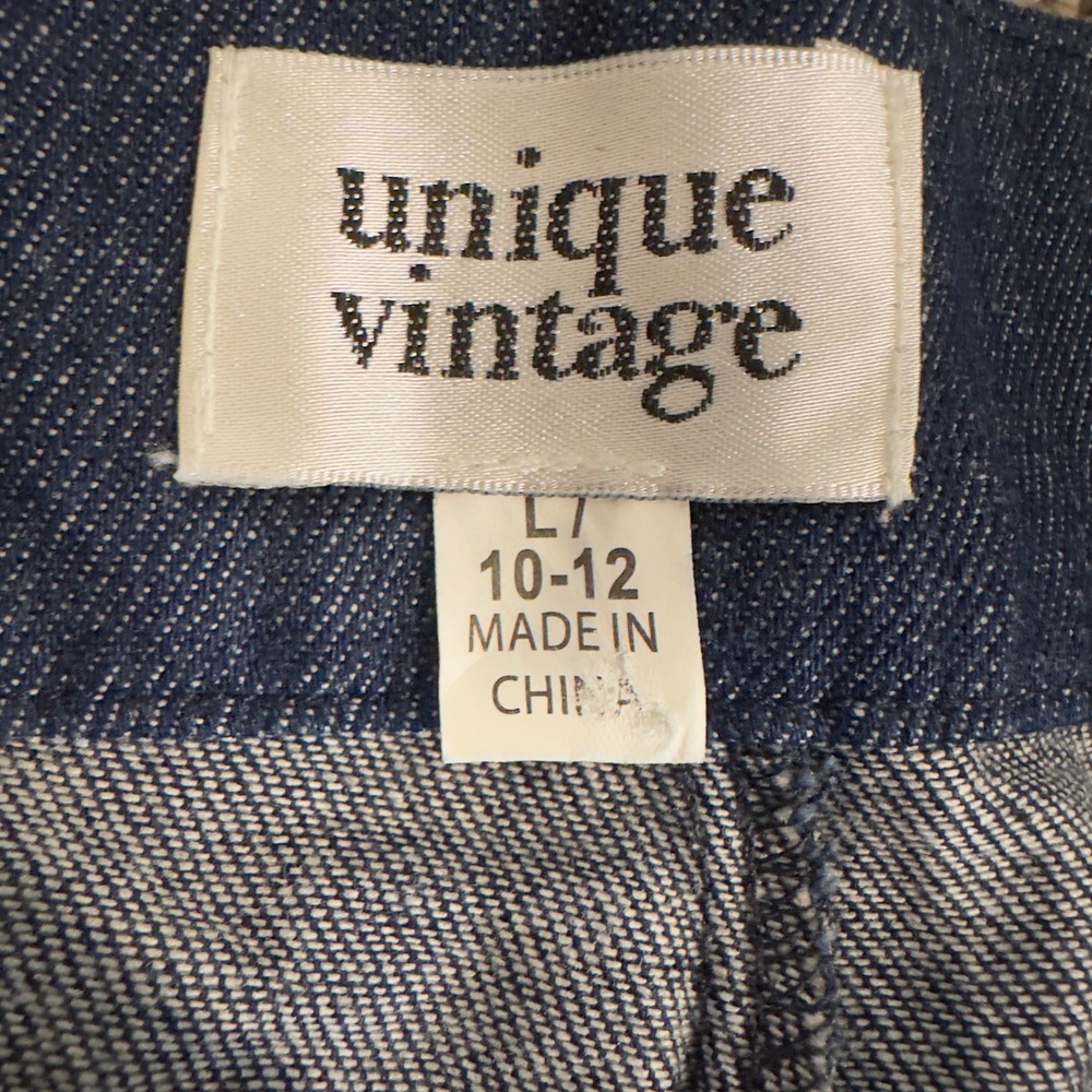 Unique Vintage Womens Blue Heart Button Sailor Wide Leg Pants Size L 10-12 - Picture 5 of 8